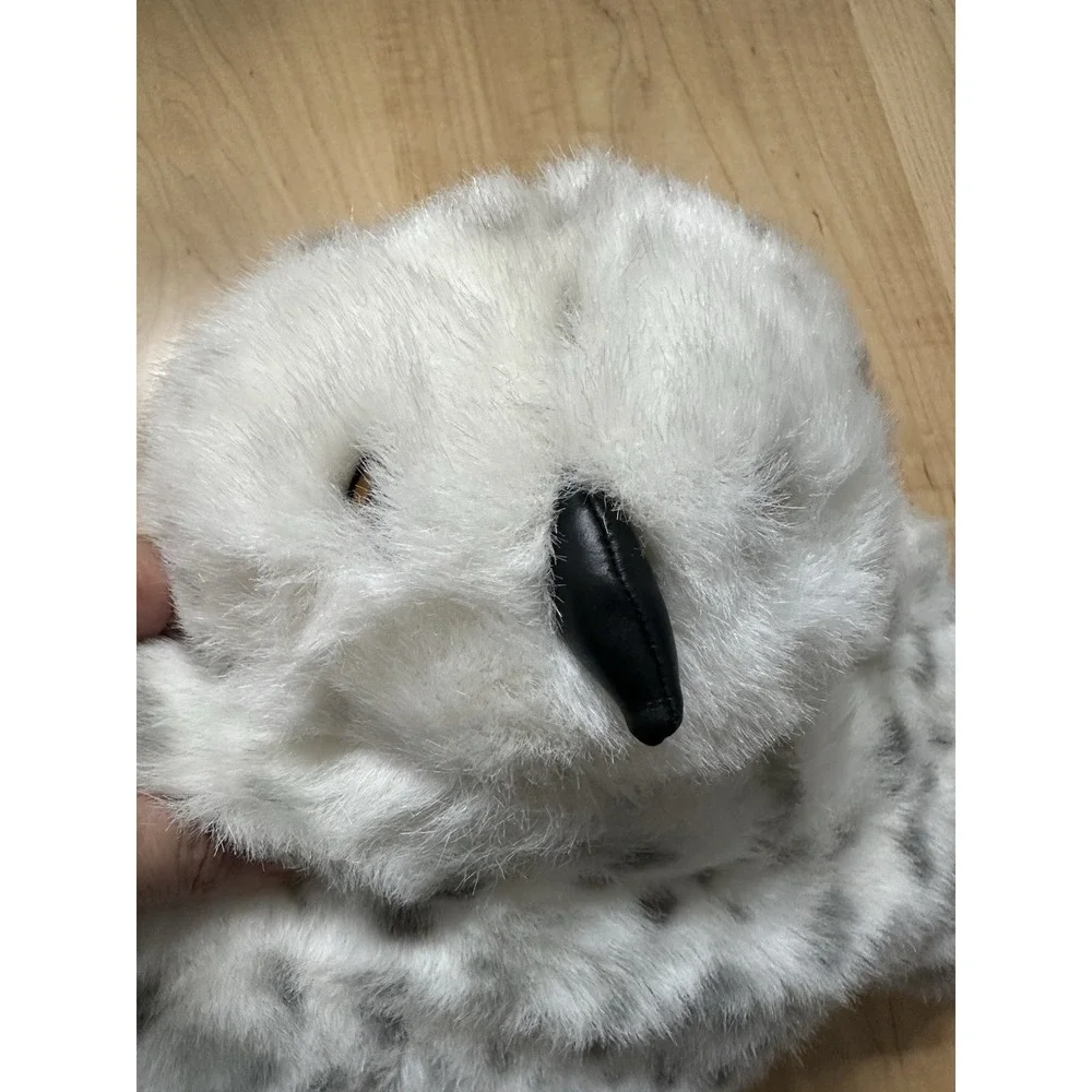 Folkmanis White Spotted Snowy Owl Plush Hand Puppet Rotating Head Baby Einstein